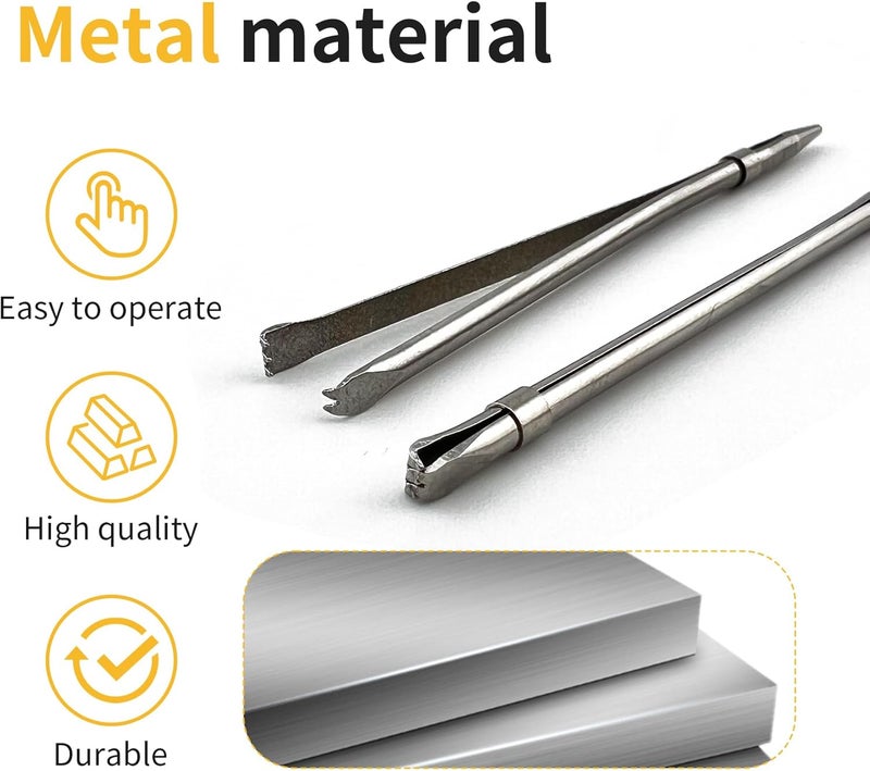 MateIJS Knitting Needles 2pcs Stainless Steel Shoe Lace Needles,Bodkin, Leather Sewing Needles with Prong Steel Tips for Leathercraft & Manual Lacing Threading (2 Pieces) - Image 4